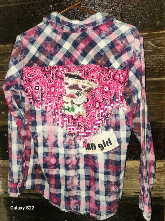 Pink, Blue White Flannel Long Sleeve