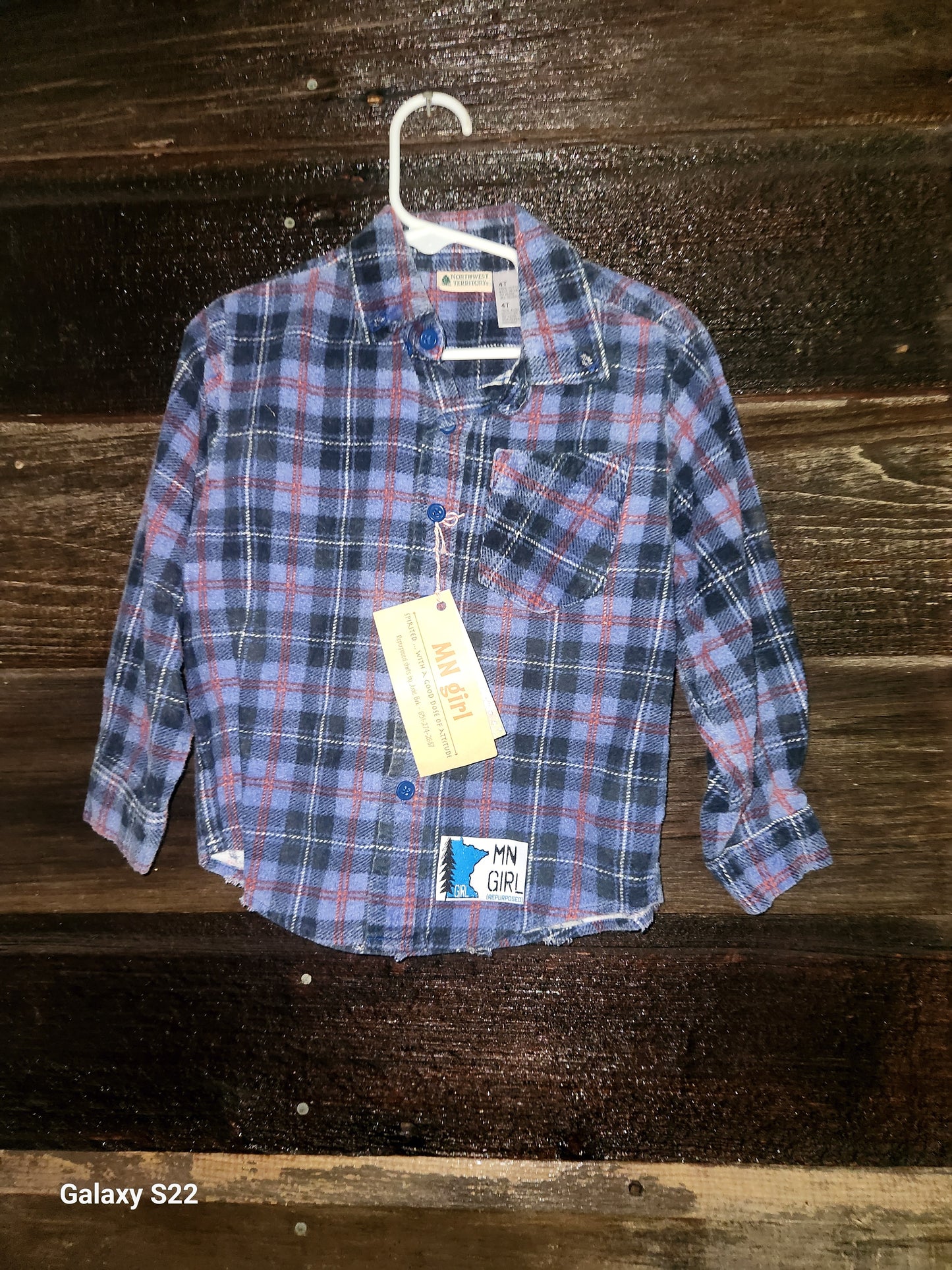 4T Blue Flannel MN Girl