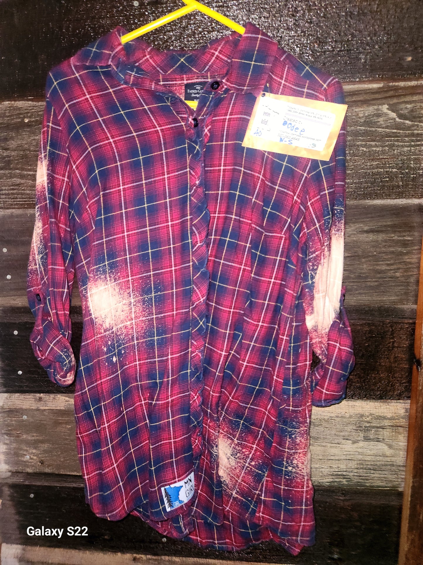 Long Sleeve Red Blue Flannel Wine O'clock Somewhere