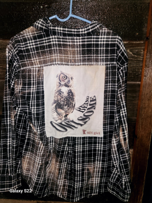 Long Sleeve - Blue white plaid - Be Owlsome
