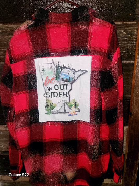 Be an Outsider - Red and Black Plaid - Long Sleevel